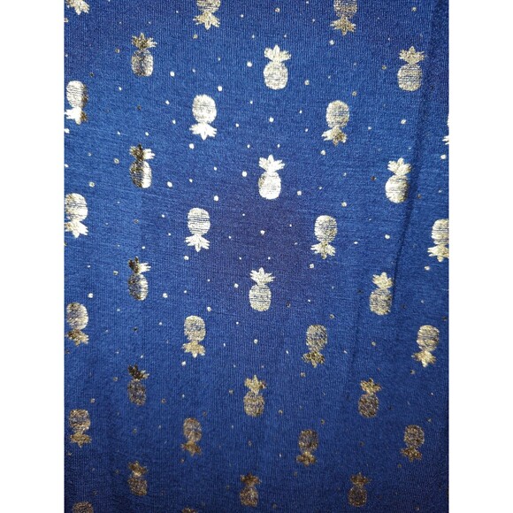 Charlie Paige Blue Summer Dress with Golden Pineapple Designs - Size S - Picture 5 of 5